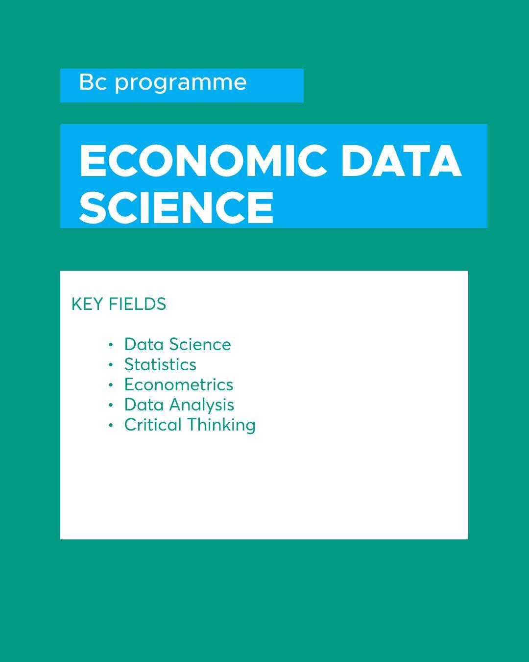 👉Are you looking for a Bachelor’s programme? Do you want to become an expert in data science?
‼Discover our top choice for you – the undergraduate program Economic Data Science!
APPLICATIONS are OPEN!
#askstudents #pragueuniversityofeconomicsandbusiness
@fis_vse
#fisbachelor #datascience #dataanalyst
Vfis #datamanager #studyinprague #askstudents