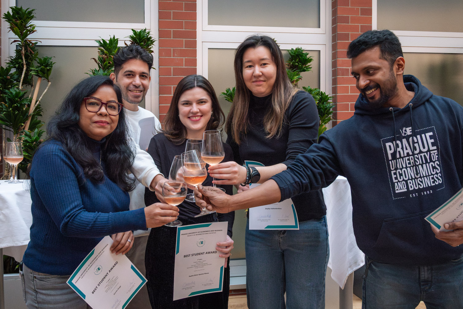 🎓 Best Student Ranking at FIS!
Last Wednesday, we celebrated excellence at the Best Student Ranking Ceremony. 🏆
The top three students from the English-taught Master’s programs in Information Systems Management (both specializations: Management of Business Informatics and Data & Business) and from the Master’s program Economic Data Analysis (specialization: Data Analysis and Modelling) were honored🏆🥇.
This event takes place annually, and the faculty always recognizes the top three students from study specializations:
👉Master’s students after their first year of studies
👉Bachelor’s students in two categories: after the second year and after the third year of studies
Congratulations to all the awardees for their outstanding achievements! 👏✨
#FIS #BestStudentRanking #AcademicExcellence #StudentSuccess #fismasters @fis_vse @vseinternationalstudents