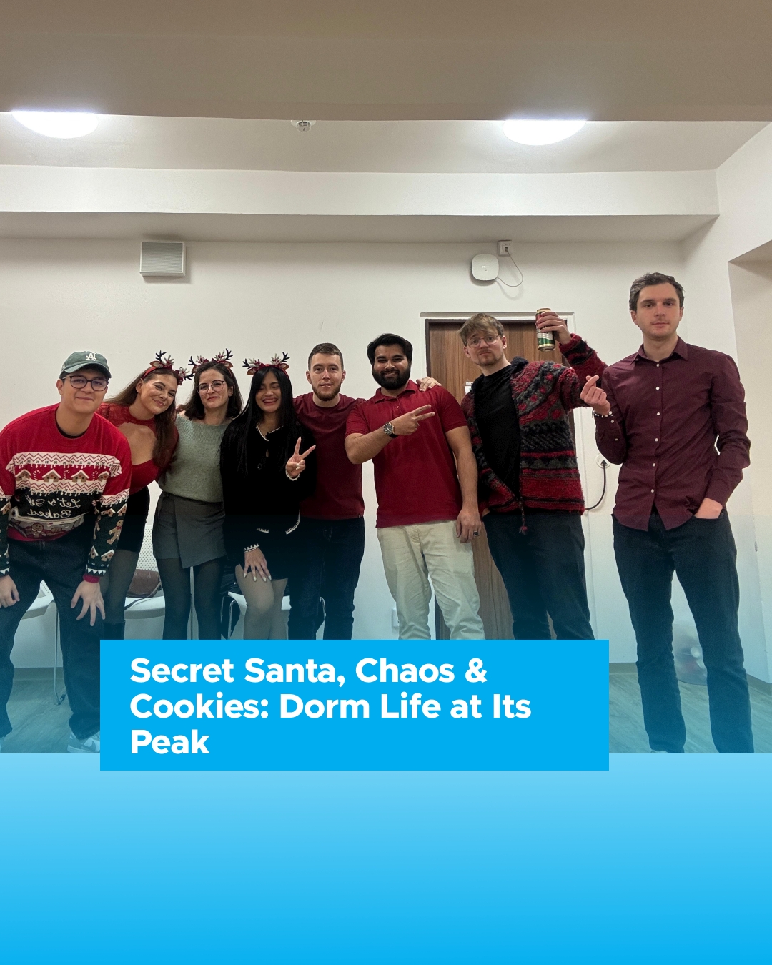 👉Last Friday was dorm life at its peak. ISM students booked a game room at the dorm, ping pong got way too intense, table football was chaos, they played tiny Christmas games, did Secret Santa, and somehow ended up teaching each other their traditional dances.
They also tried to eat cookies off our faces with no hands! 😭 It was the reset we needed right before the finals hit!
#askstudents #fismasters #studentlife #livinginprague❤️ #dormitories #dancing #secretsanta🎅 #pingpong