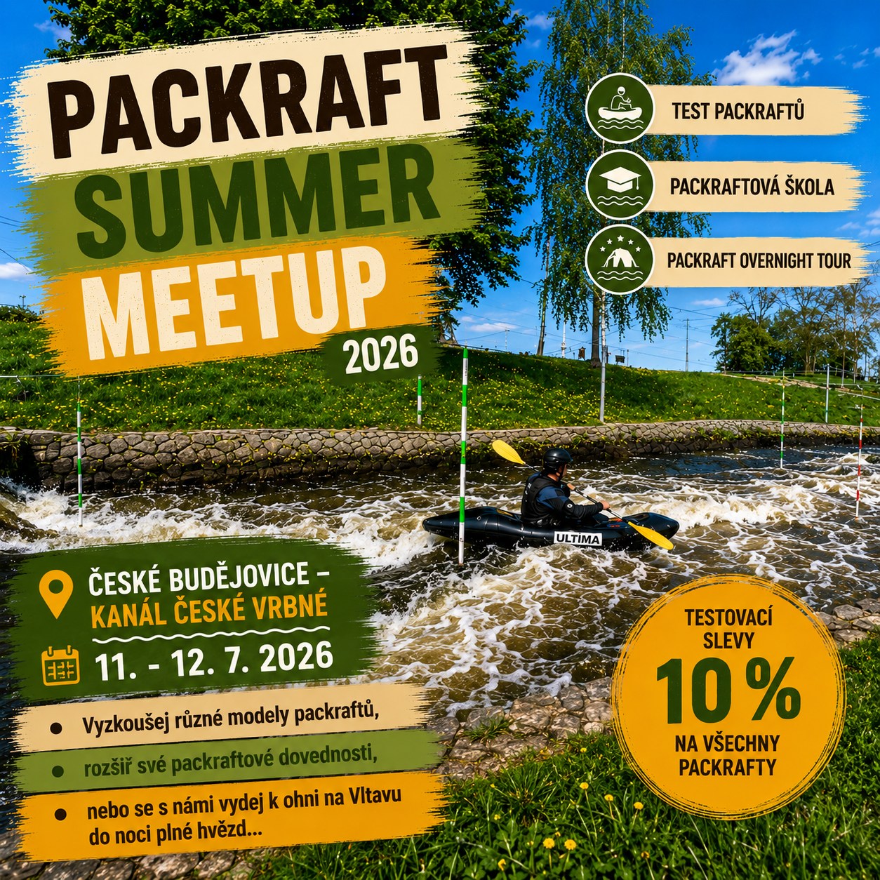 PACKRAFT SUMMER MEETUP je tu.🔥
Již tuto tento víkend se sejdeme v Českém Vrbném na letním packraftovém setkání. Otestovat můžete triliony modelů packraftů, zúčastniit se packraftové školy, nebo s námi vyrazit na přenocovací švih na Vltavu.👉Pro školáky
Pár míst se ještě najde jak v začátečnické tak mírně pokročilé skupině.👉Pro výletníky
Na přenocovačku vyrazíme vlakem z Českých Budějovic v 17:25 a pojedeme do Plešovic. Naskočit jde případně také v Boršově (17:36). Na přemístění se z kanálu autem na nádraží je včetně parkování potřeba počítat minimálně půl hodiny.Spát se bude zřejmě U Kelta. S sebou tedy spacáček a pro ty, kdo nechtějí spát pod širákem, také stan. Pak kytaru, banjo, packraft a pádlo. A dobré hlasivky a chuť na pivo. Také pár kaček v keši se bude hodit.Zpět doplujeme v neděli dopoledne dle chuti - buď na vlak do Boršova nebo až do Budějic.Kompletní info: https://ultimapackrafts.cz/akce/packraft-summer-meetup-2026/V sobotu AHOJ!
#slodivbatohu #staywildbefree #ultimapackrafts