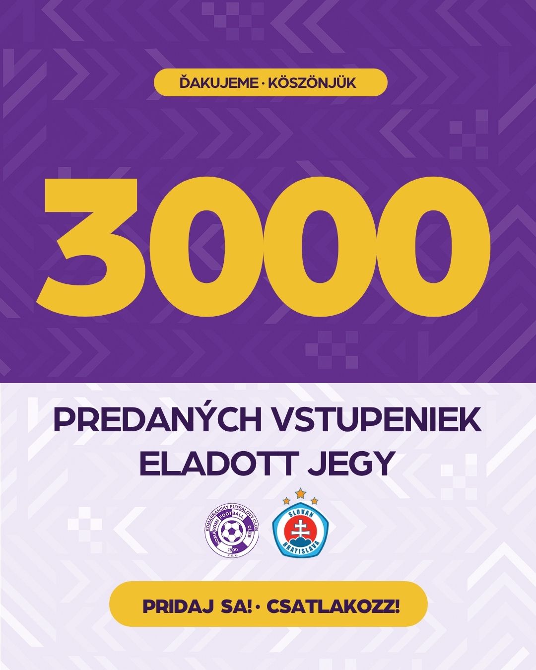 Ďakujeme! Köszönjük!
👉 Kúp si vstupenku! / Vedd meg a jegyed! https://kfckomarno.vipka.app