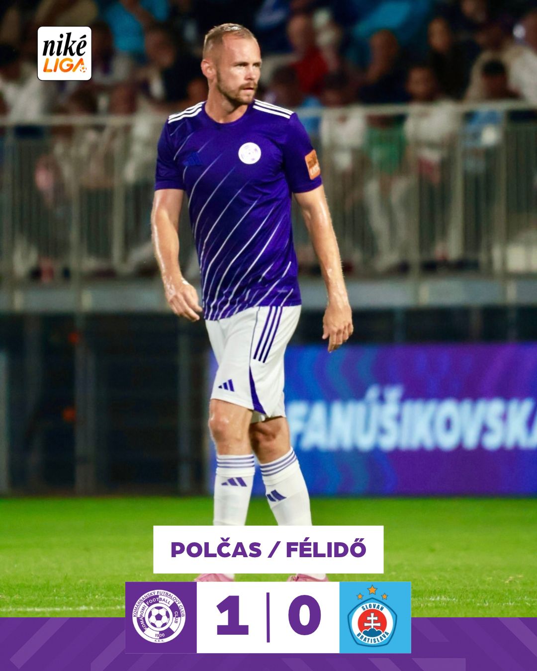 🇭🇺 Bernát góljával vezetünk félidőben!
Hajrá KFC!💜🤍
🇸🇰 Gólom Bernáta vedieme v polčase!
Do toho KFC! 💜🤍