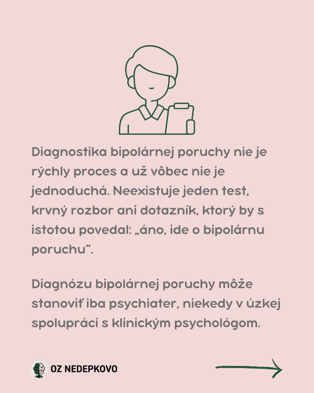 Bipolárna porucha sa nedá diagnostikovať jedným testom. A už vôbec nie za pár minút.
Často sa roky skrýva za iné diagnózy – depresiu, úzkostné poruchy, vyhorenie či PTSD. Bipolárna porucha má mnoho tvárí a svoje epizódy si vie veľmi dobre maskovať.
Mnohí ľudia vyhľadajú pomoc až v depresii.😔 Obdobia zvýšenej energie, zrýchleného myslenia či nadmerného výkonu si neuvedomujú ako problém – alebo ich vnímajú ako chvíle, keď konečne fungujú. A tak zostane dôležitá časť príbehu často nepomenovaná.
Správna diagnóza nie je nálepka.
Je to vysvetlenie. Úľava. A začiatok cesty k stabilite a porozumeniu sebe samému.
Ak máš pocit, že ti tvoja diagnóza „nesedí“ alebo že sa v nej nespoznávaš, je v poriadku pýtať sa a hľadať odpovede.
Duševné ochorenia nie sú hanba.
A hovoriť o nich nahlas môže niekomu zachrániť roky blúdenia.
💙 OZ Nedepkovo
#dusevnezdravie #bipolarnaporucha #dusevneochorenia #destigmatizacia #mentalnezdravie #psychiatria #hovorimenahlas #obcianskezdruzenie