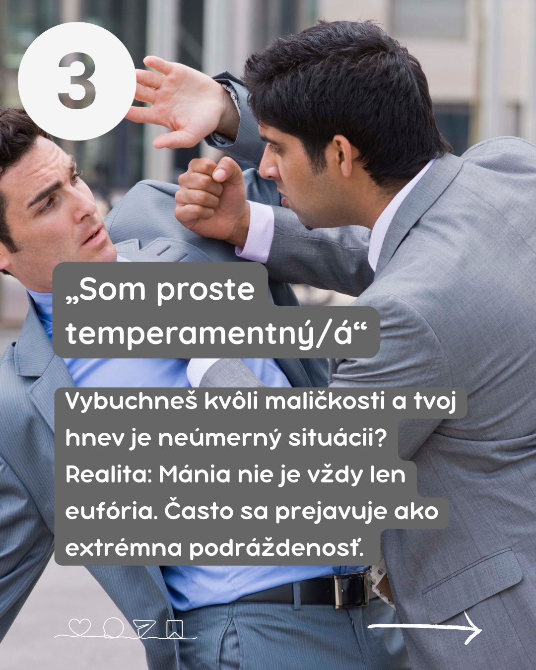 Bipolárna porucha nie je len o tom, že si raz hore a raz dole.🎢
Je to komplexné ochorenie, ktoré sa často nenápadne maskuje za tvoju povahu, životný štýl alebo momentálnu náladu.
Mnoho ľudí roky netuší, že ich „extrémy“ majú meno. Myslia si, že sú proste len príliš ambiciózni, príliš leniví alebo príliš impulzívni.
Pravdou však je, že za tým môže byť biochemická búrka v mozgu, ktorú vôľa ani silná káva nespravia.
Prečo je dôležité o tom hovoriť?
✅ Destigmatizácia: Bipolárna porucha nie je voľba ani charakterová vada.
✅ Skorá pomoc: Čím skôr človek pochopí, čo sa deje, tým skôr vie získať kontrolu nad svojím životom.
✅ Pochopenie: Aby sme prestali súdiť seba aj iných za prejavy, ktoré sú v skutočnosti symptómami.
👉 Prelistuj si carousel a zisti, ktoré nenápadné signály môžu naznačovať, že nejde len o „povahu“.
Ak si sa v týchto bodoch našiel/našla, neznamená to, že si „pokazený/á“.
Znamená to len, že tvoj mozog funguje trochu inak a zaslúži si odbornú pozornosť a starostlivosť. 🧡
💡Pamätaj: Diagnózu stanovuje výhradne odborník (psychiater). Ak máš pochybnosti, neboj sa zaklopať na dvere ambulancie. Je to ten najväčší prejav odvahy.
#dusevnezdravie #bipolarnaporucha #bipolar #mentalnezdravie #stopstigma #maniadepresia #dusevneochorenia
