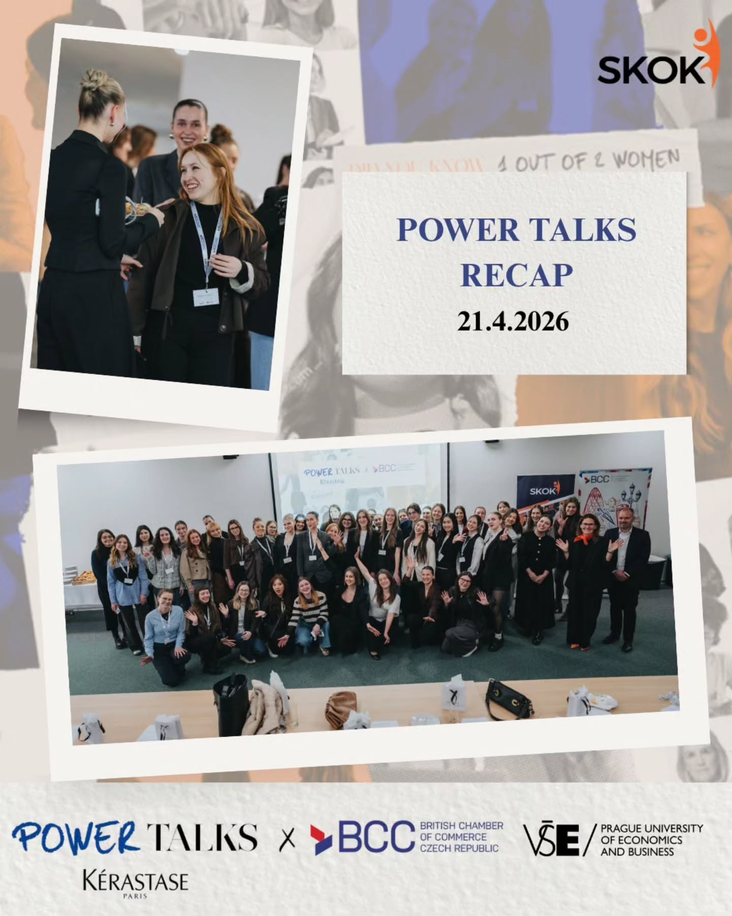 PowerTalks: akce, na kterou jen tak nezapomeneme ✨
Ve čtvrtek 21. dubna se setkalo více než 40 budoucích lídryň na mentoringové akci s tématem The Girlboss Illusion vs. Quiet Confidence. Společně jsme otevřely důležitou diskuzi o autentickém leadershipu, sebevědomí a cestách, které si každá z nás může definovat po svém.
Velké poděkování patří skvělým řečnicím @karolinakabelka @lenkavornhagen a @lussy_9185 za sdílení inspirativních myšlenek, všem účastnicím za energii a otevřenost a také týmům z @britchamcz a @skokvse za skvělou organizaci.
Těšíme se na další setkání 💬
#studentlife #girlpower #confidenceboost #powertalks #event