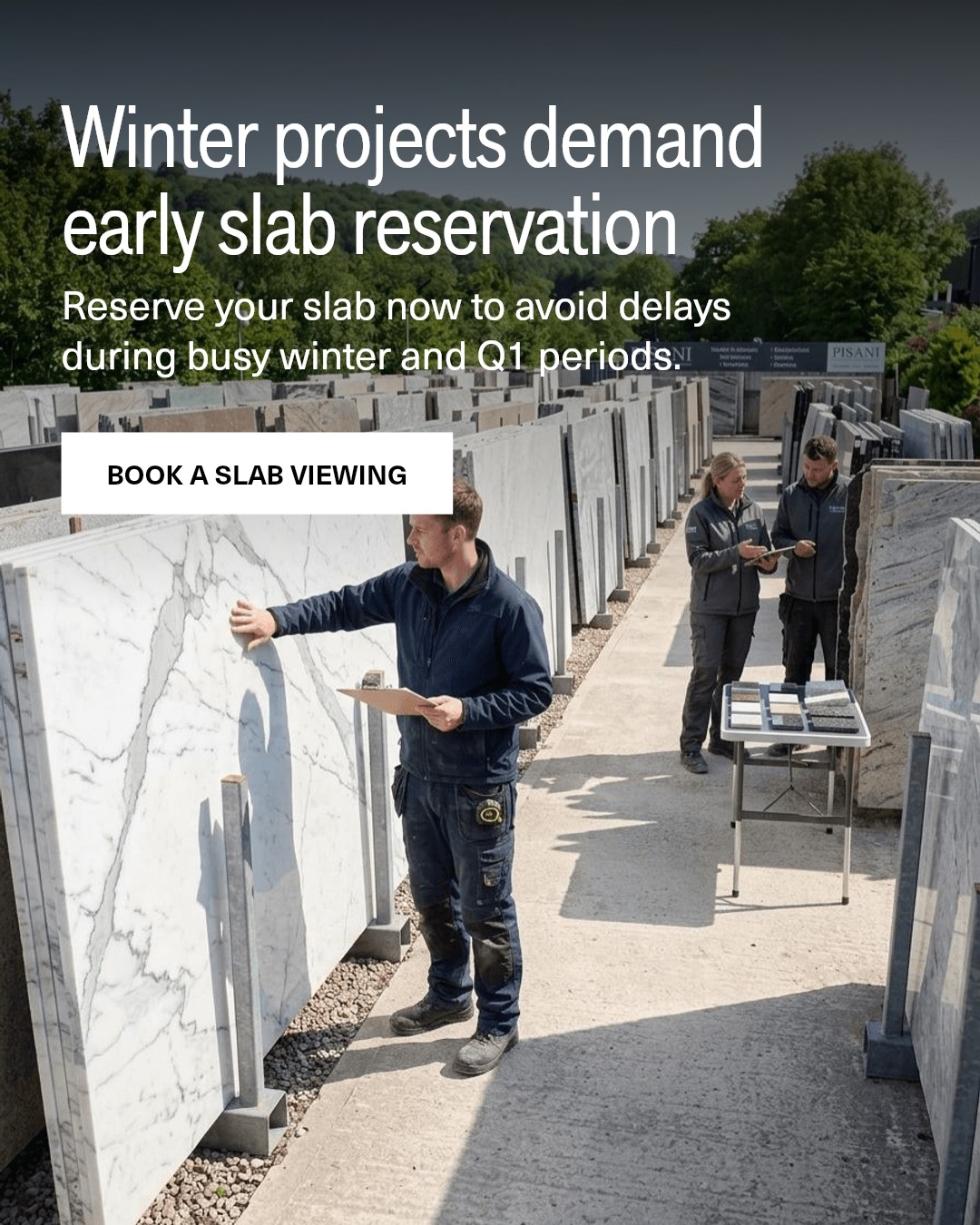 Winter and early Q1 jobs expose weak material planning fast.If your slab is not reserved, your f....