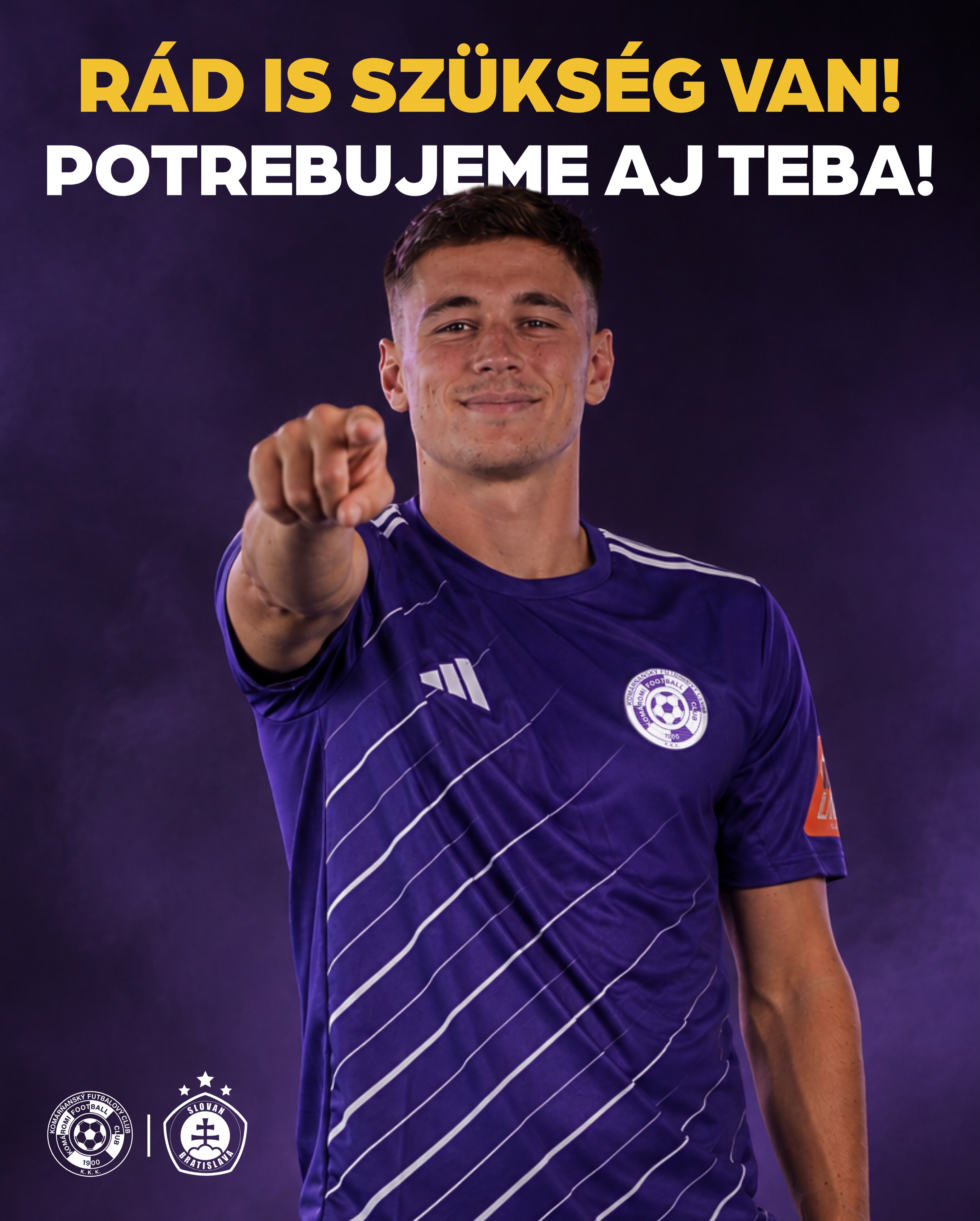 🇭🇺 UTOLSÓ ESÉLY! 🎟️🔥
Már csak néhány óra, és kezdődik a KFC Komárno – ŠK Slovan Bratislava! 💜
Még elérhető néhány utolsó jegy – ha ott akarsz lenni, most van itt az utolsó lehetőség!
🫵 Rád is szükség van!
🎟️ Szerezd meg a jegyed, és találkozunk a lelátón!
🇸🇰 POSLEDNÁ ŠANCA! 🎟️🔥
Už len pár hodín a začína KFC Komárno – ŠK Slovan Bratislava! 💜
K dispozícii sú ešte posledné vstupenky – ak chceš byť pri tom, teraz je tvoja posledná šanca!
🫵 Potrebujeme aj teba!
🎟️ Kúp si vstupenku a vidíme sa na tribúne!