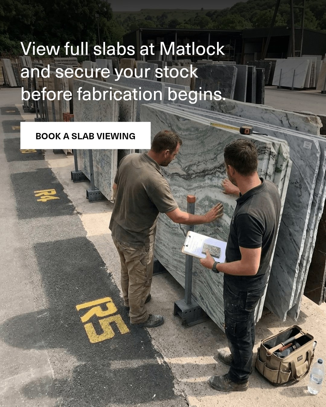 Lock in your slab stock before fabrication starts.Visit the Matlock yard to view full natural st....