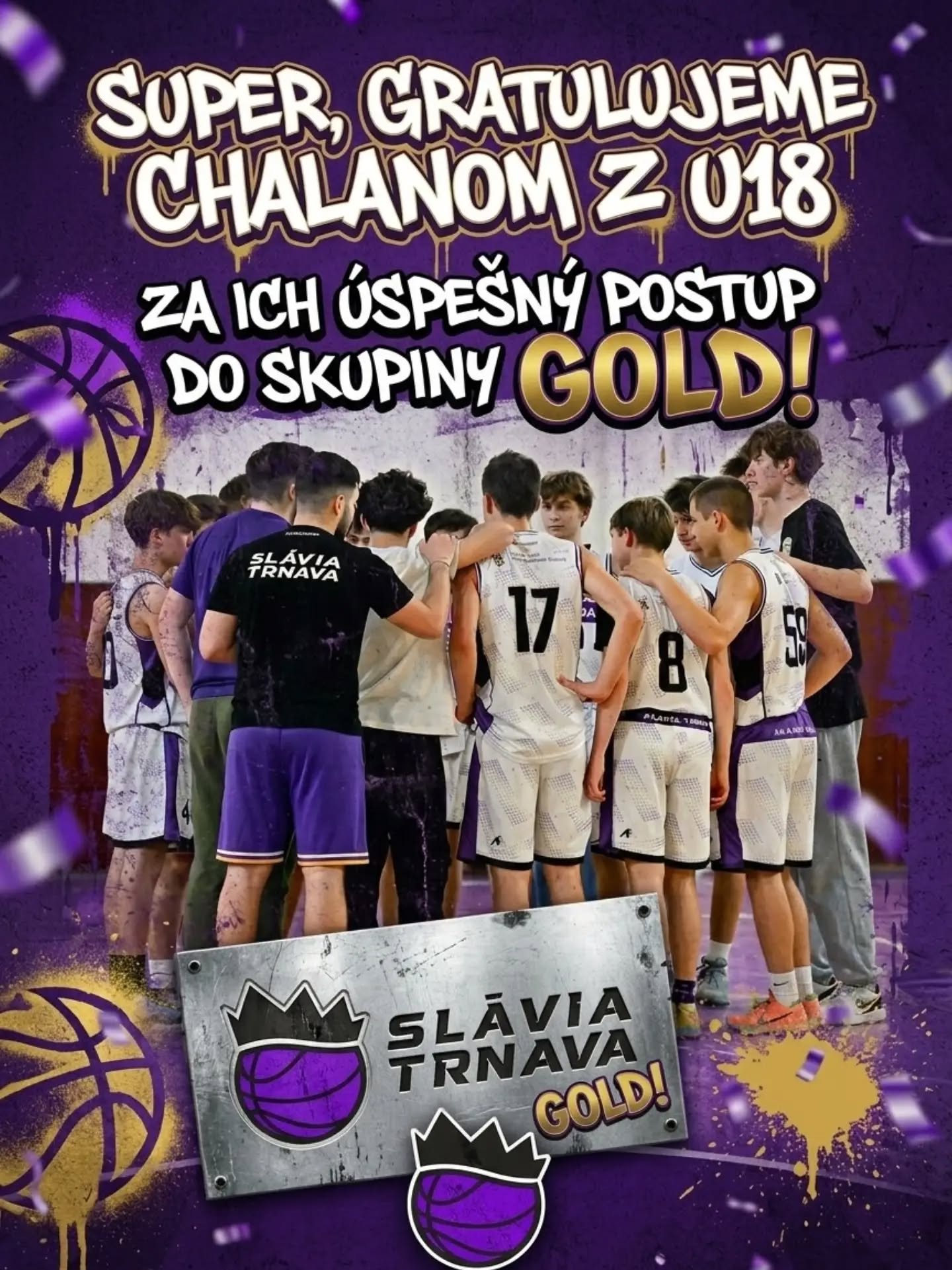 Kadeti U18 si vybojovali postup do GOLD divízie
Kvalifikačná časť je za nami a naši kadeti U18 splnili svoj hlavný cieľ – vybojovali si postup do skupiny GOLD !
Počas nej odohrali päť stretnutí, ktoré priniesli víťazstvá, prehry, ale predovšetkým množstvo dôležitých poznatkov do ďalšej sezóny.
Postup je pozitívom, na nedostatkoch musíme pracovať.
Zápasy ukázali, že tím sa oproti minulej sezóne dokázal posunúť. Samotný postup do GOLD divízie je preto pozitívnym výsledkom práce hráčov.Zároveň však jednotlivé zápasy odkryli oblasti, v ktorých sa tím potrebuje ďalej zlepšovať.
„Kvalifikačný turnaj nám ukázal veľa pozitív a posun oproti minulej sezóne. Veľkým plusom je pre nás aj postup do GOLD divízie. Zároveň sa však ukázali aj veci, na ktorých musíme pracovať. Za najväčšie nedostatky považujem nekonzistentnosť výkonov a morálno-vôľové vlastnosti hráčov. Zlepšiť sa musí aj prístup k tréningovému procesu a v niektorých prípadoch životospráva,“ zhodnotil kvalifikáciu tréner.
Postup medzi najlepšie tímy je pre mladé družstvo ďalším krokom vpred, no zároveň začiatkom náročnejšej časti sezóny.
„Verím, že sa budeme ďalej zlepšovať a ukážeme, že do GOLD divízie patríme zaslúžene. Našou ambíciou bude atakovať hornú polovicu tabuľky,“ dodal tréner.
Teraz už smerujeme pozornosť na GOLD divíziu. 💜🏀